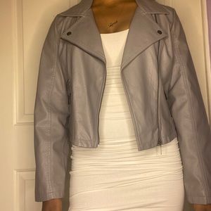 Grey Leather Jacket